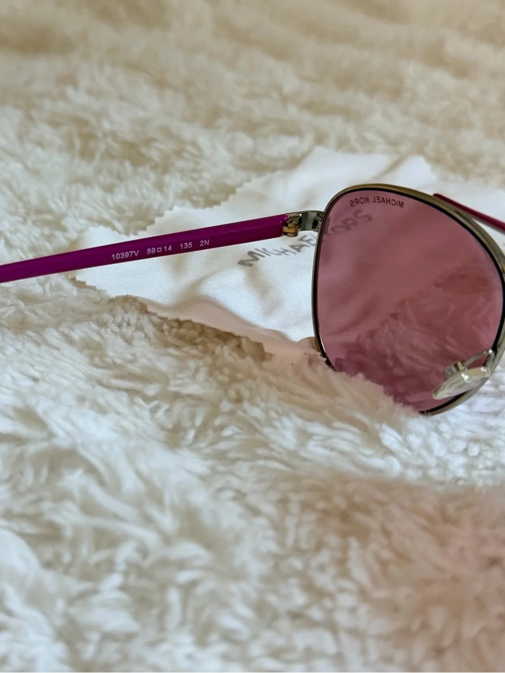 🌸🩷 Michael Kors Pink Mirrored Aviator Sunglasses MK5007 Have